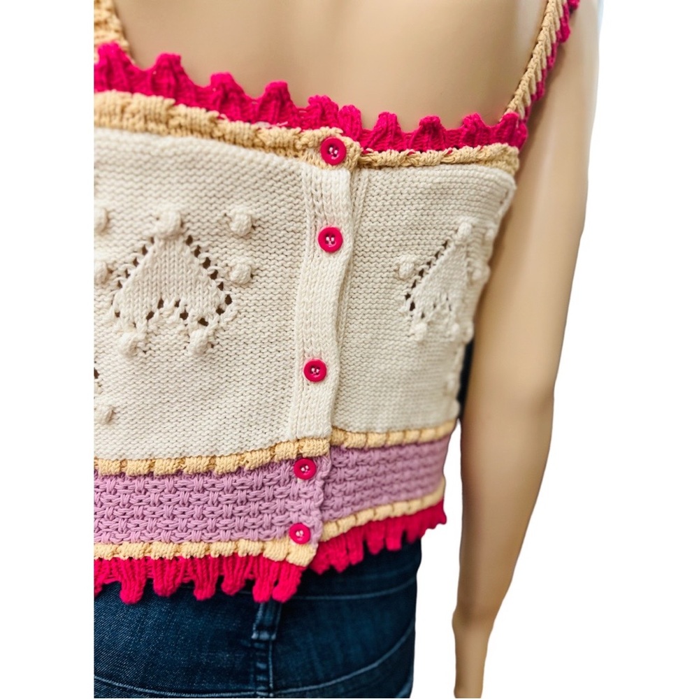 Zara cropped Crochet Top Size Large in good condition preowned 100% cotton - Picture 2 of 9